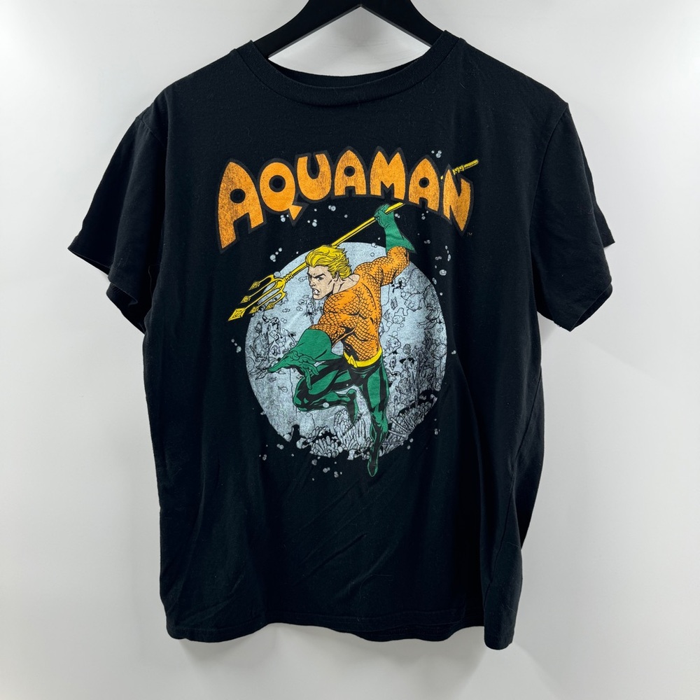 Aquaman Graphic T Shirt Size XL Men’s Black Superhero Tee